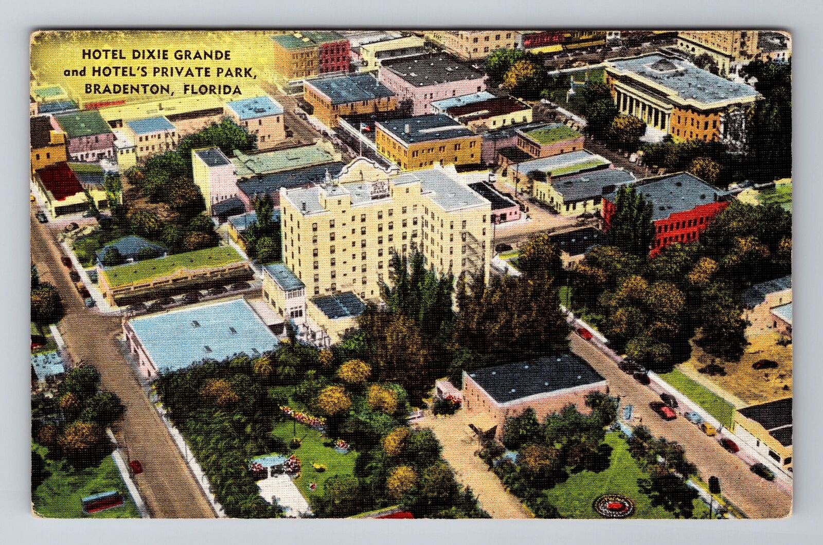 Bradenton FL-Florida, Hotel Dixie Grande, Advertising, Vintage Souvenir Postcard