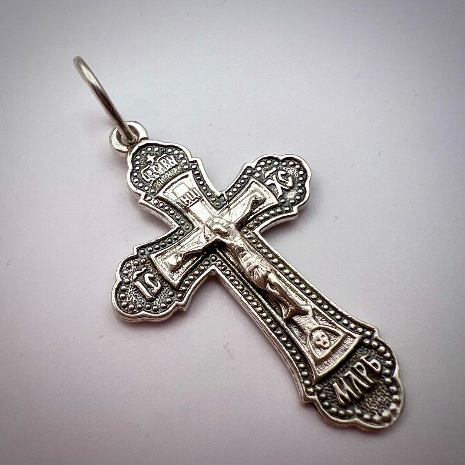 Huge Vintage Sterling Silver 925 Christian Crucifix Jesus on Cross Pendant 6.7gr