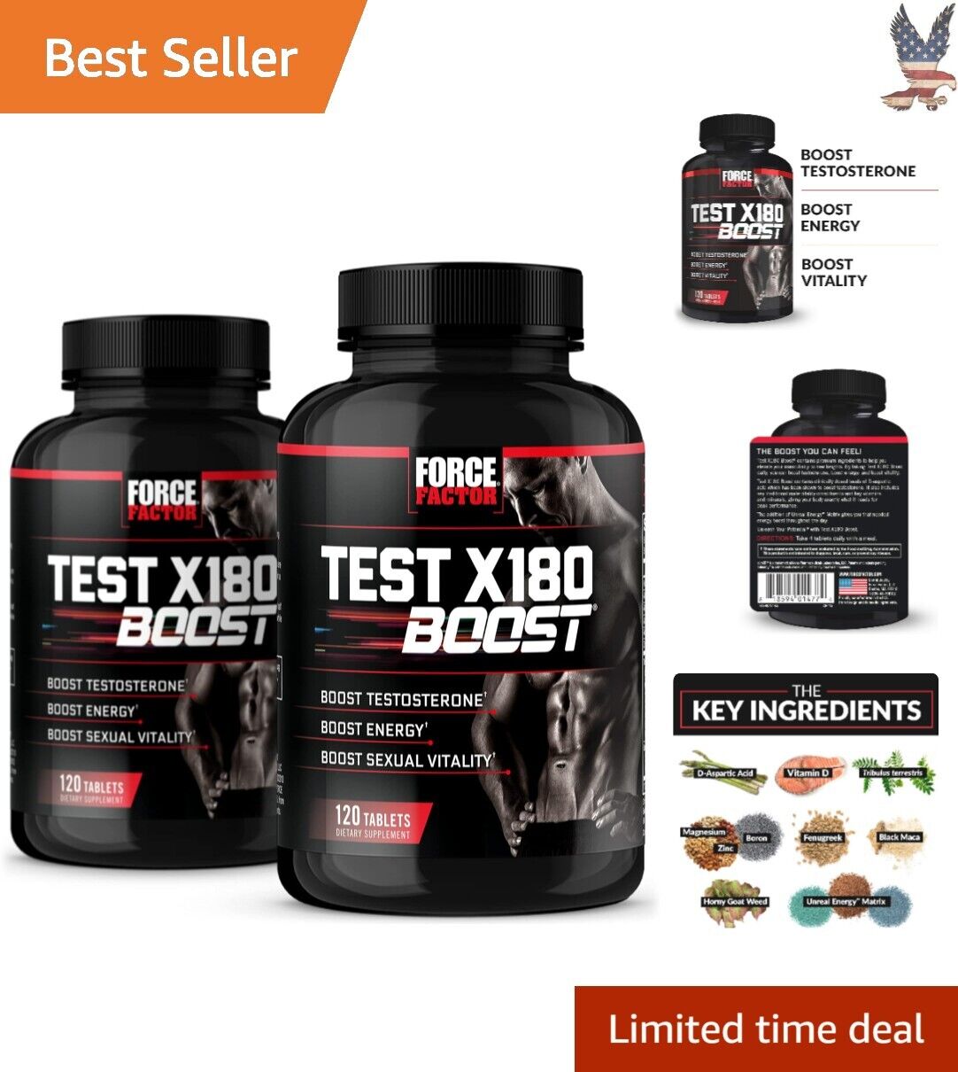 Test X180 Boost Testosterone Booster Energy Supplement Men 240 Tablets 2-Pack