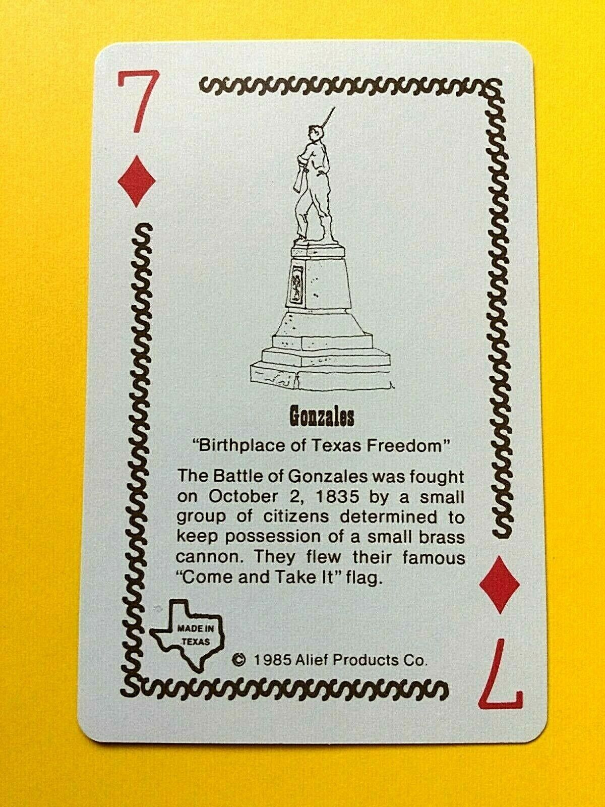 Gonzales Birthplace of Texas Freedom Statue Single Swap Playing Card