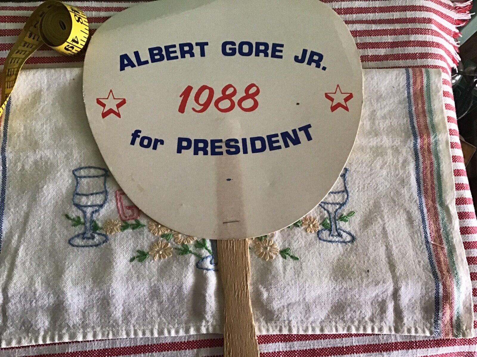 Vintage Campaign Fan 1988 Albert Gore JR.  U.S. Political Presidential Ad