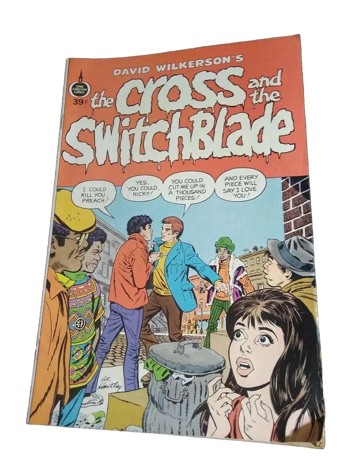 Cross & the Switchblade D. Wilkerson 1972 Spire Christian Comics 39¢ Al Hartley