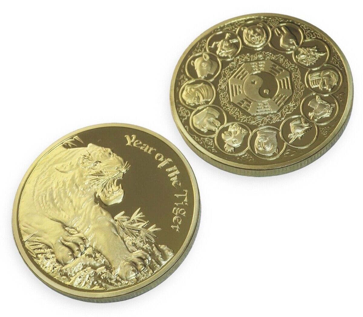 Year of The Tiger Gold Zodiac Coin Gift for 2022 Lucky Chinese Lunar New Year
