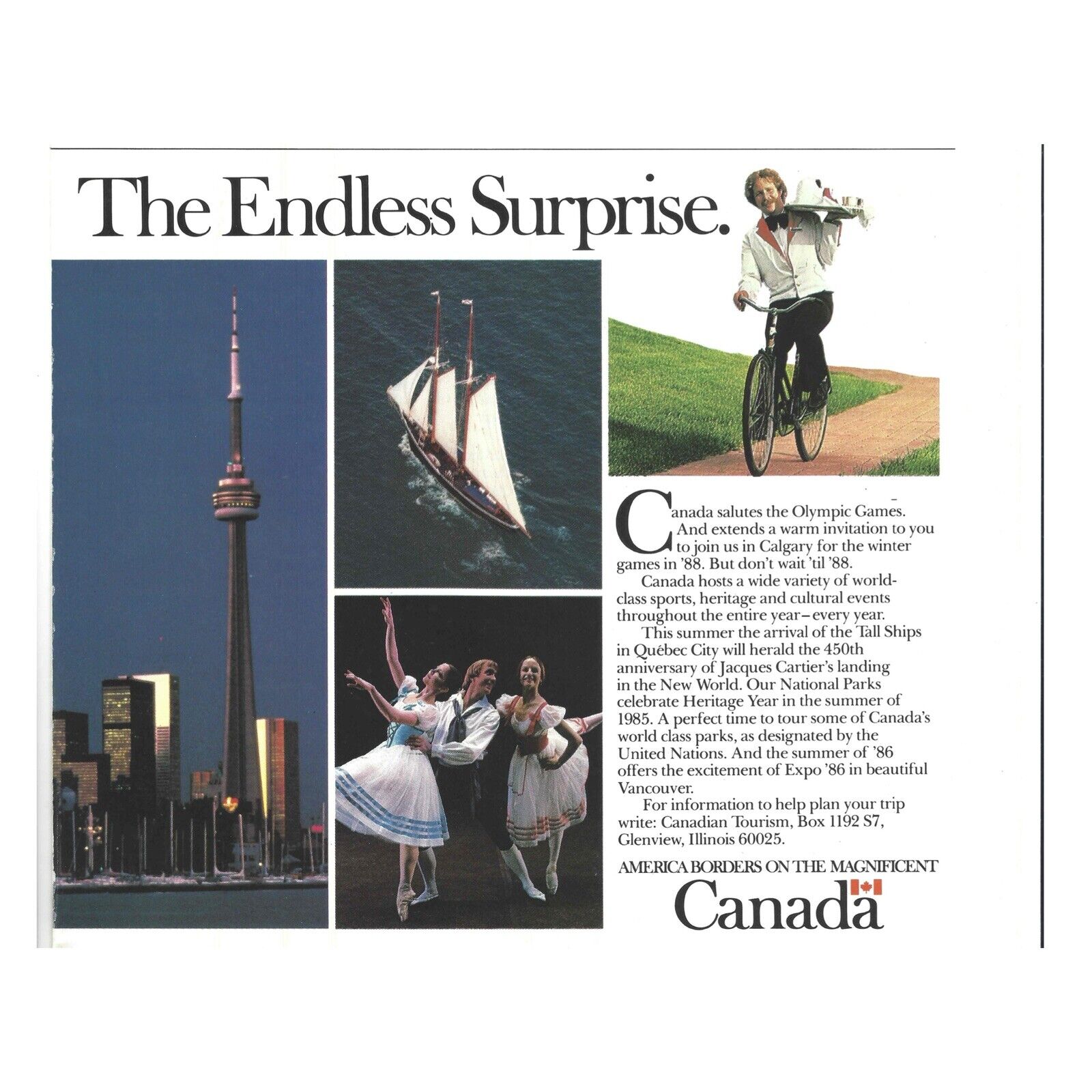 Canada Print Advertisement Vintage 1984 80s LA Olympics Calgary