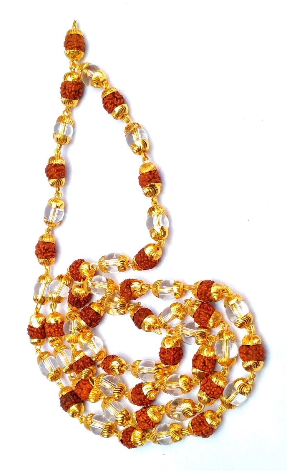 5 Mukhi Rudraksha Crystal Mala Five Face Rudraksh 40 Beads In Mala 100% Genuine