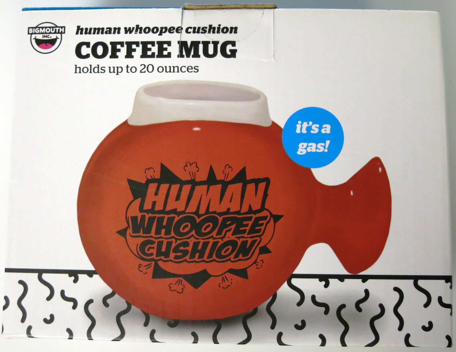 WHOOPEE CUSHION Coffee Mug Large Ceramic 20 oz. BigMouth Inc. NOVELTY Gag NEW