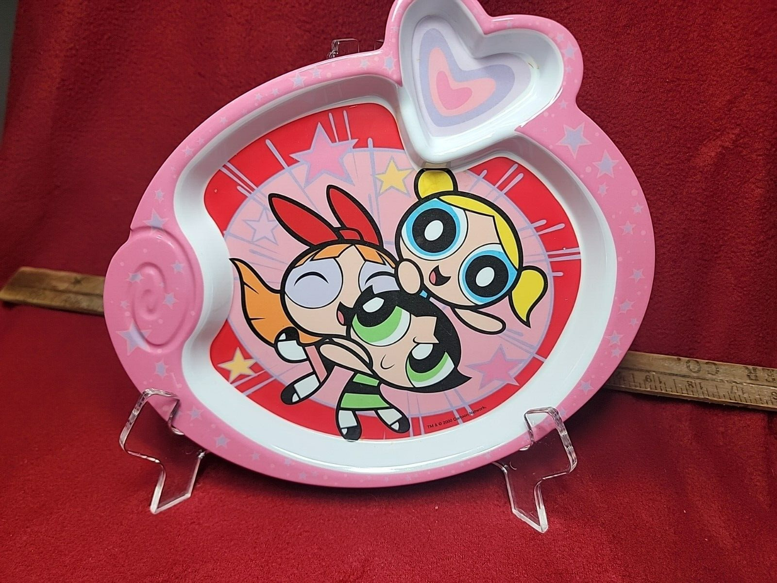 Vtg Zak Designs Powerpuff Girls Melamine Oval Heart Plate 2000 Cartoon Network