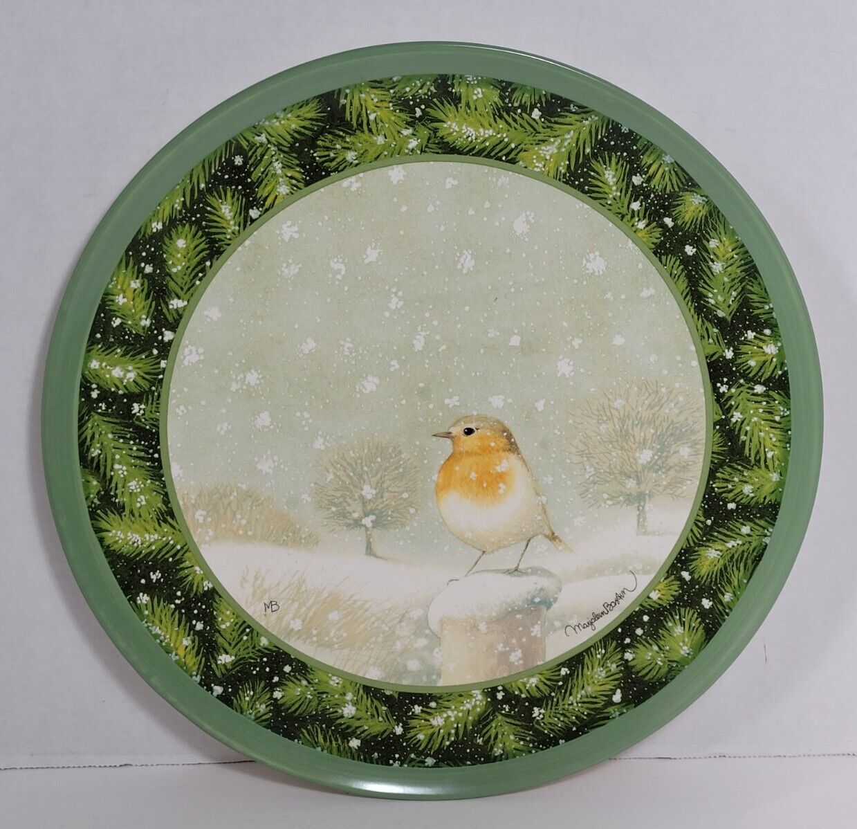 Hallmark Marjolein Bastin Nature\'s Sketchbook Winter Snow Bird Dinner Plate 12”