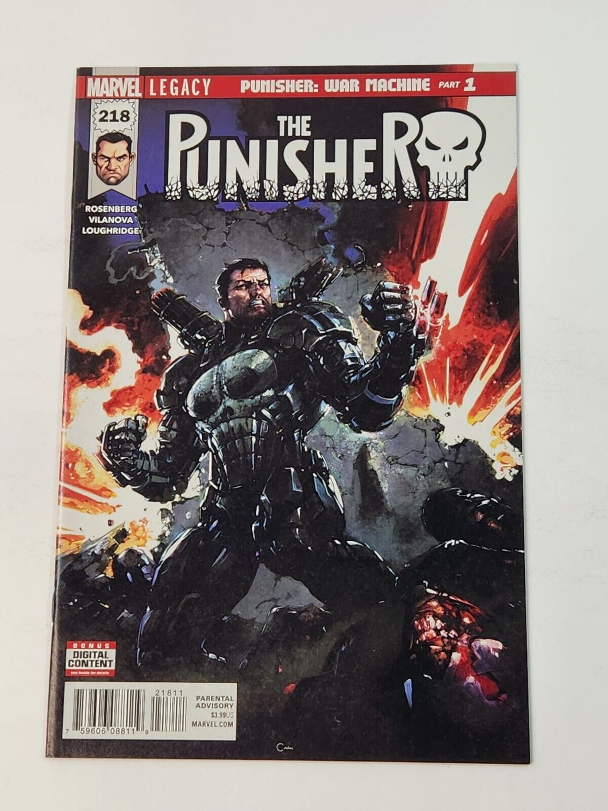 Punisher 218 1st Cameo Punisher War Machine Armor Marvel Comics 2018 Cover A