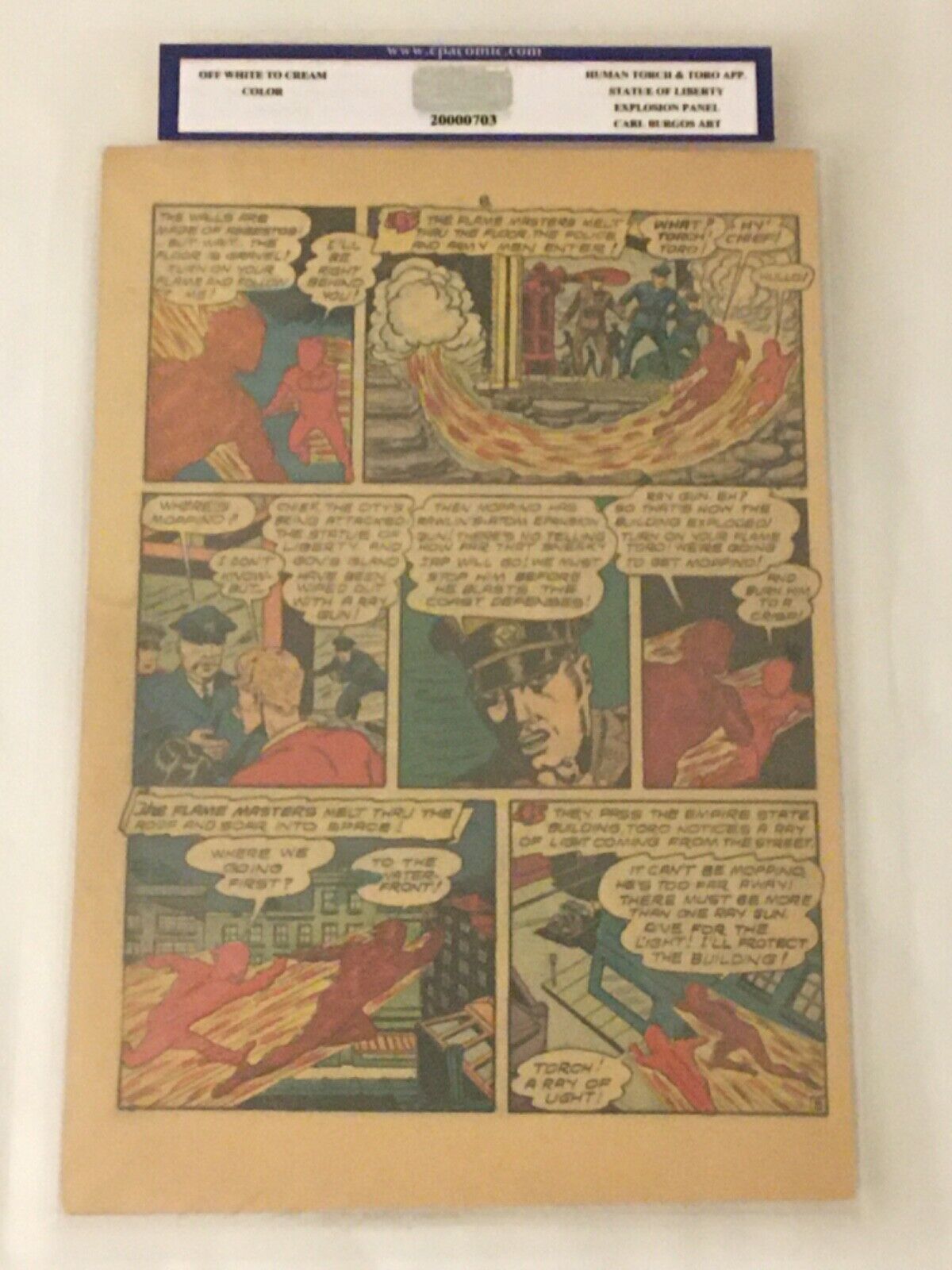 All Winners Comics 4 Golden Age Page featuring Human Torch (Rare)