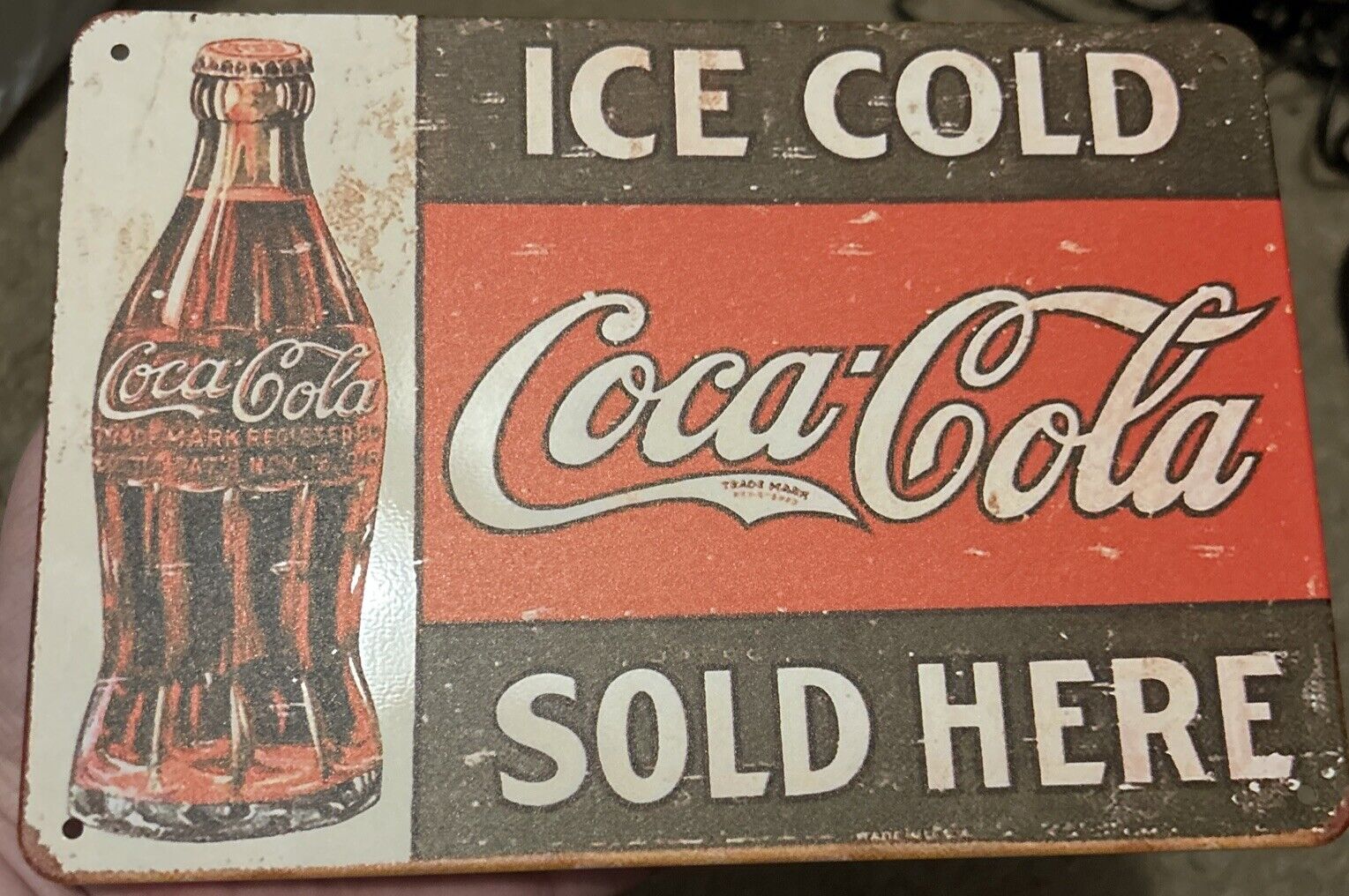 Vintage Coca Cola Metal Sign Old