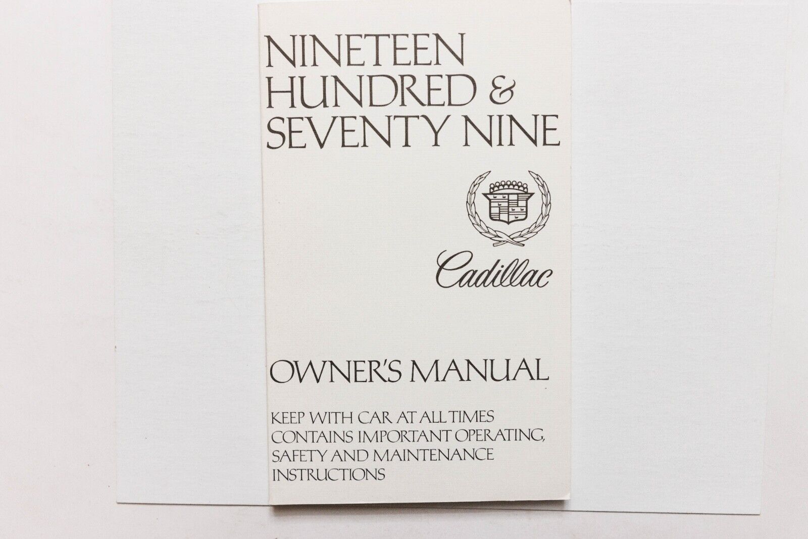 1979 Cadillac Owner's Manual Original