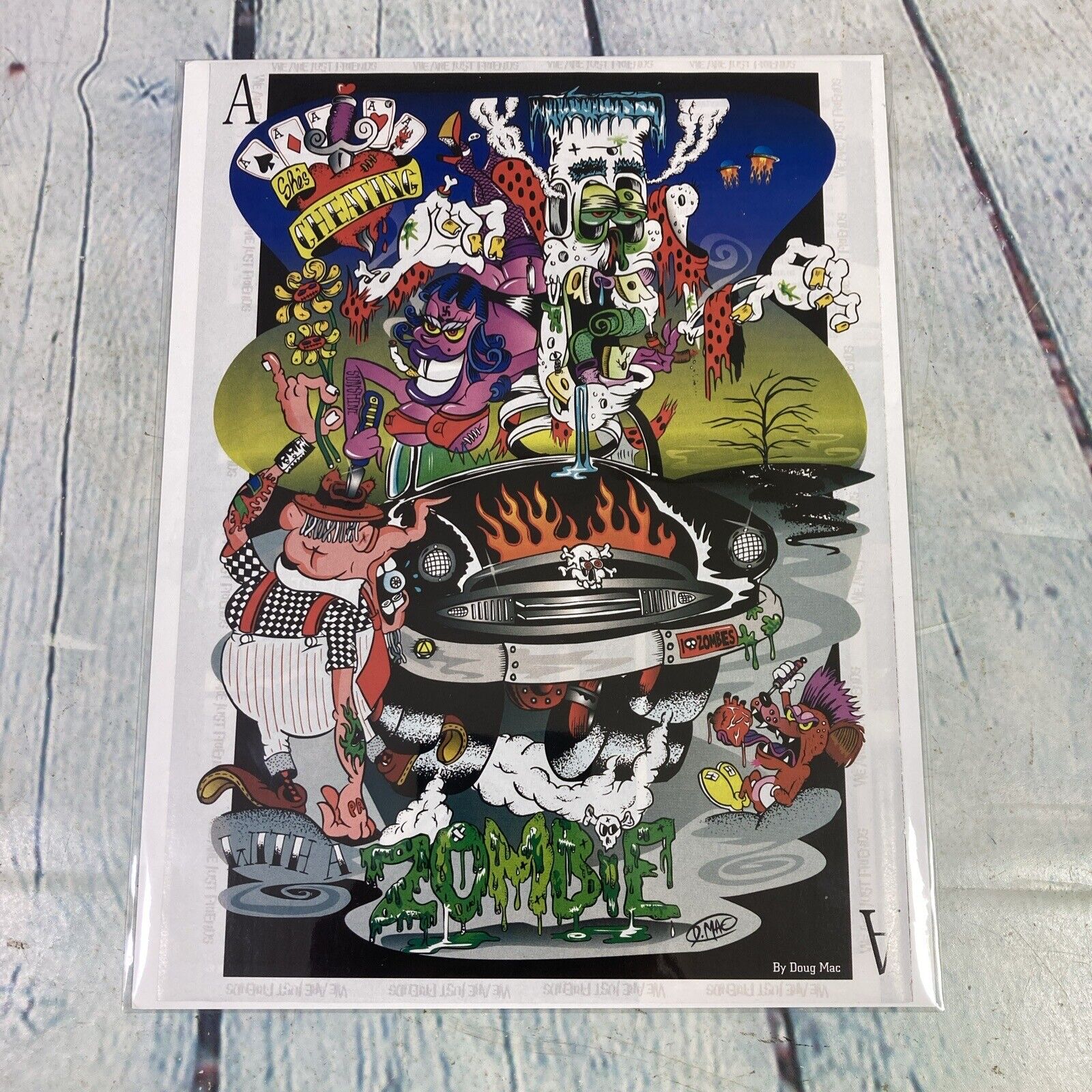 2010 Print Ad Hot Rod Custom Car Art Cartoon Zombie Magazine Page Paper Doug Mac