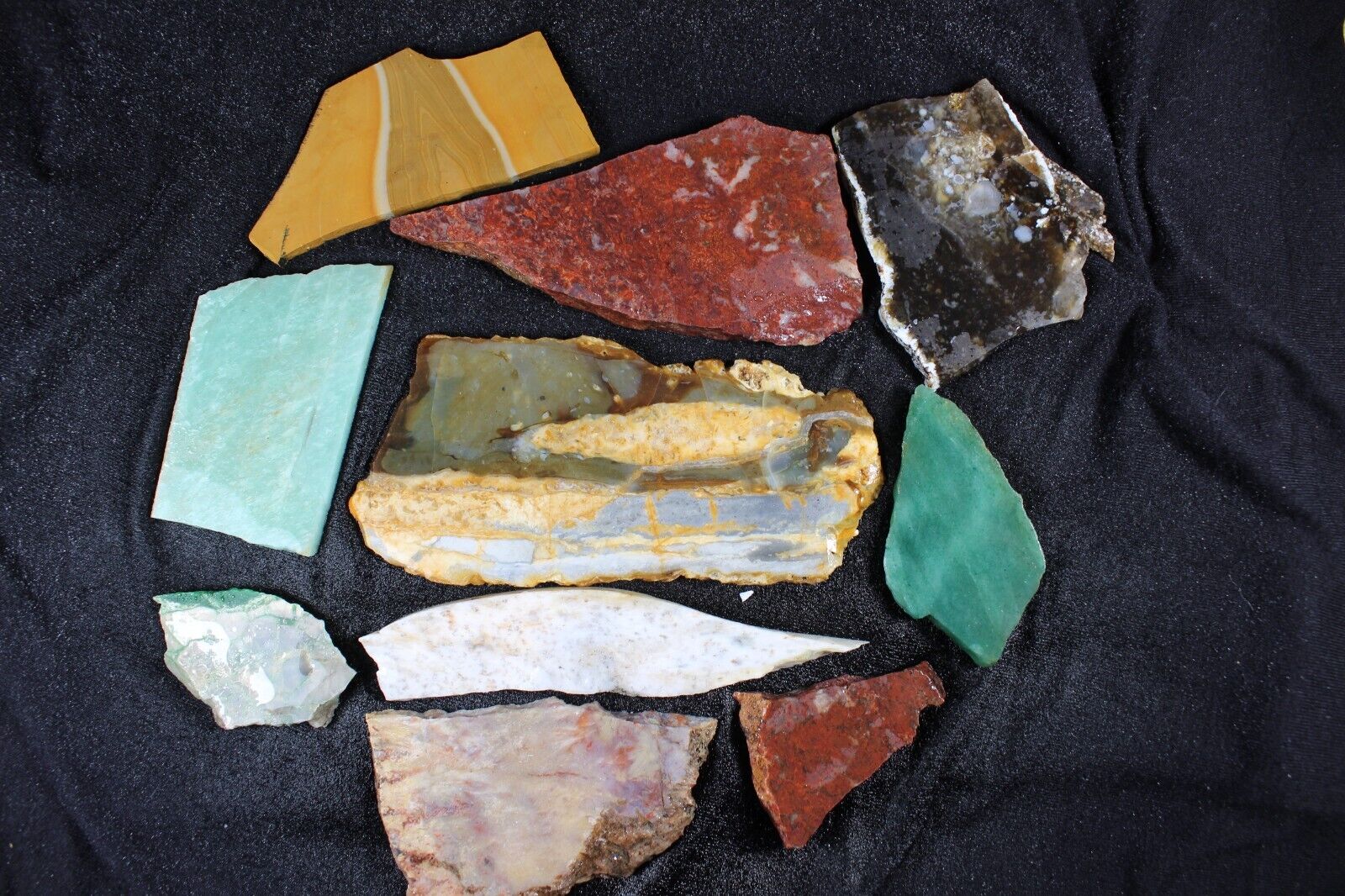 PJ: Mixed Lot of Slabs - Jasper, Agate and More   11 Ozs