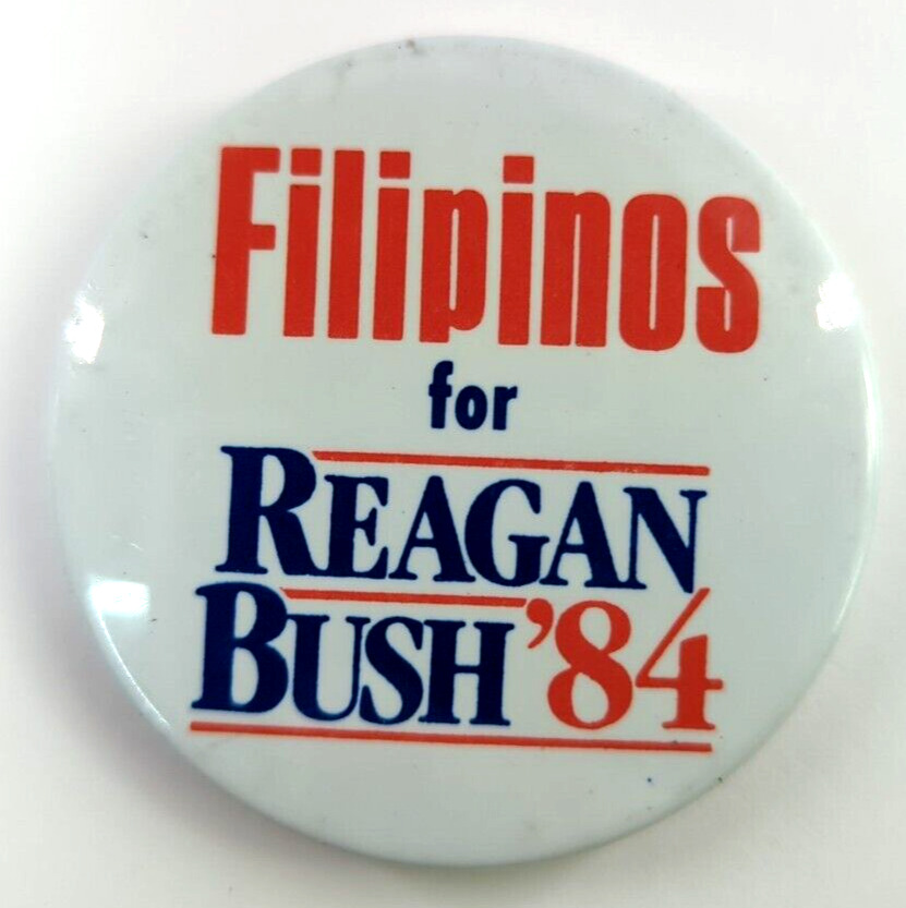 Rare Original: FILIPINOS for REAGAN BUSH ‘84 Vintage Political Pin back Button