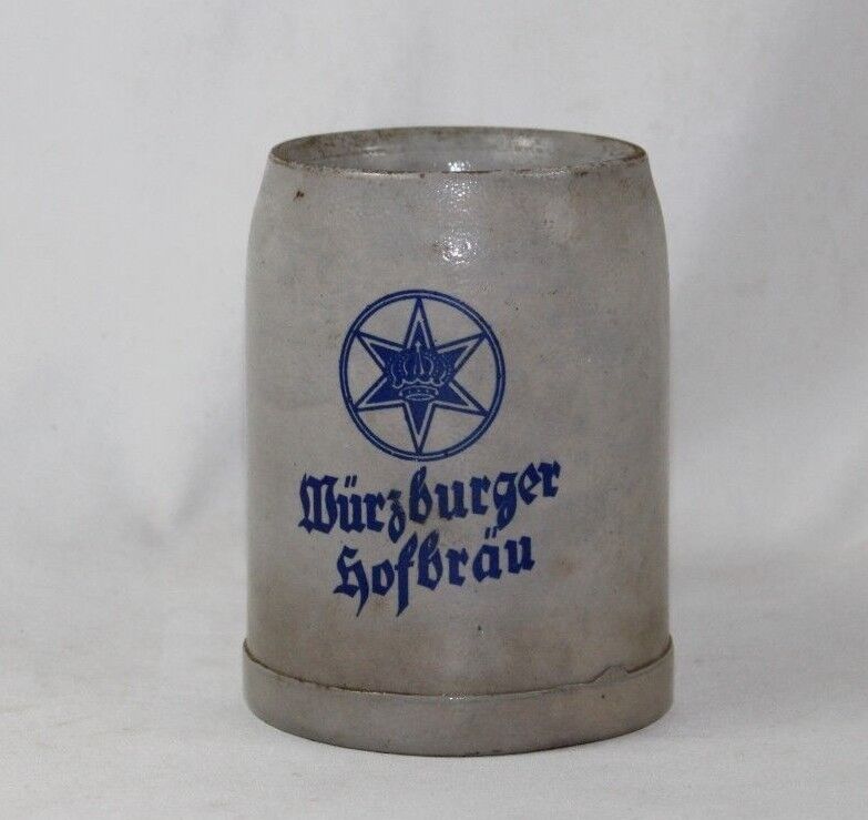 Vintage Wurzburger Hofbrau Stoneware Beer Stein Mug 0.5L Liter Handmade Germany