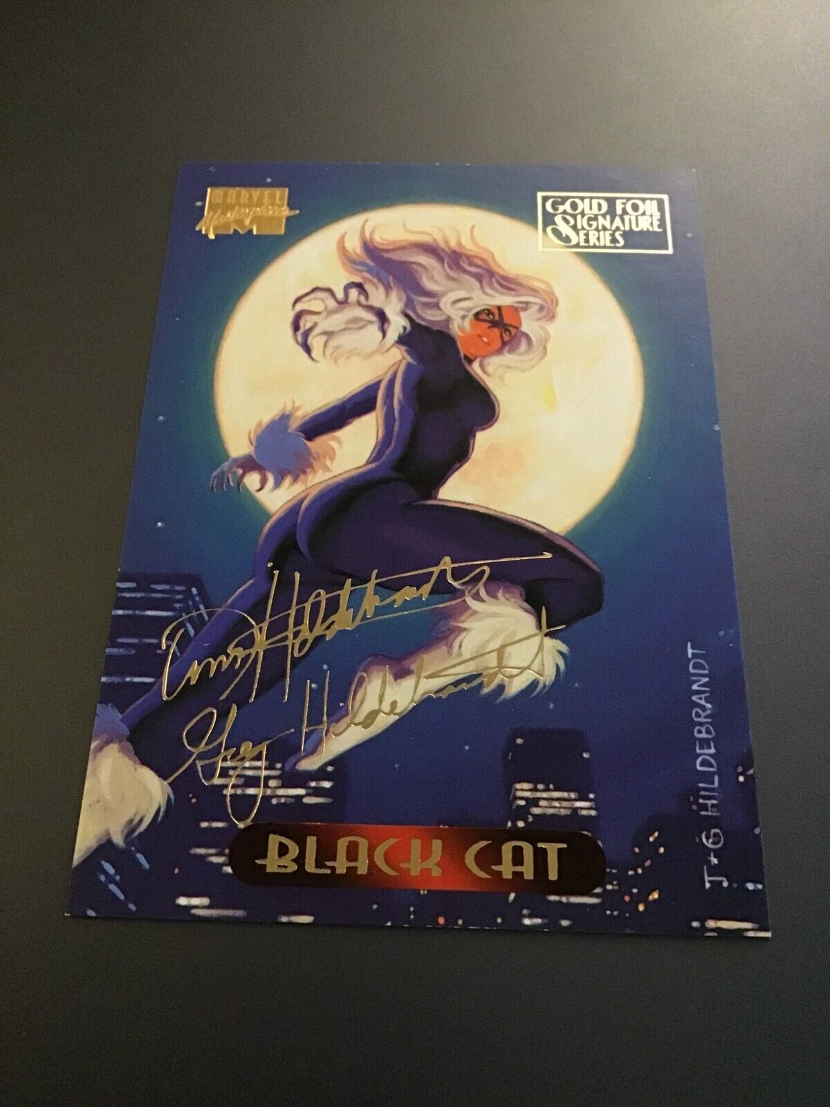 1994 Marvel Masterpieces #6 Black Cat Gold Foil Signature Series PWE Ship