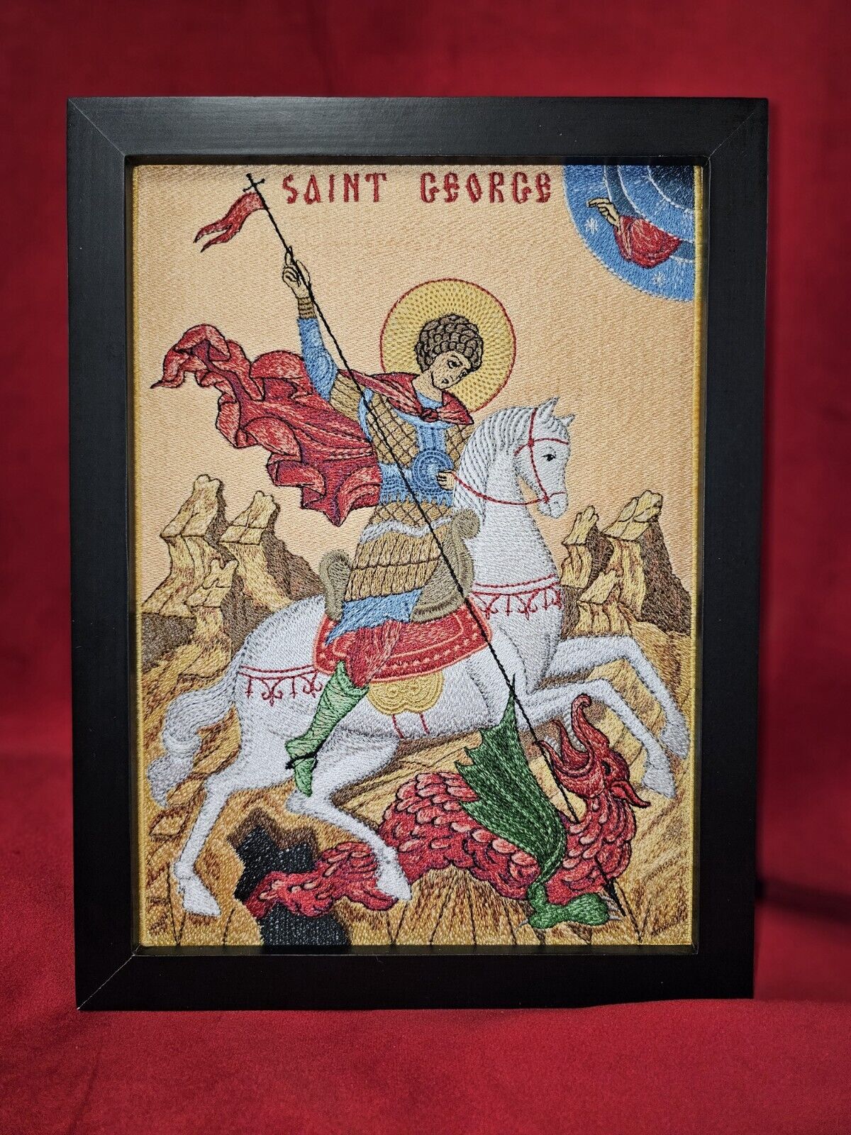 8x11 St. George  Embroidred Orthodox Icon 