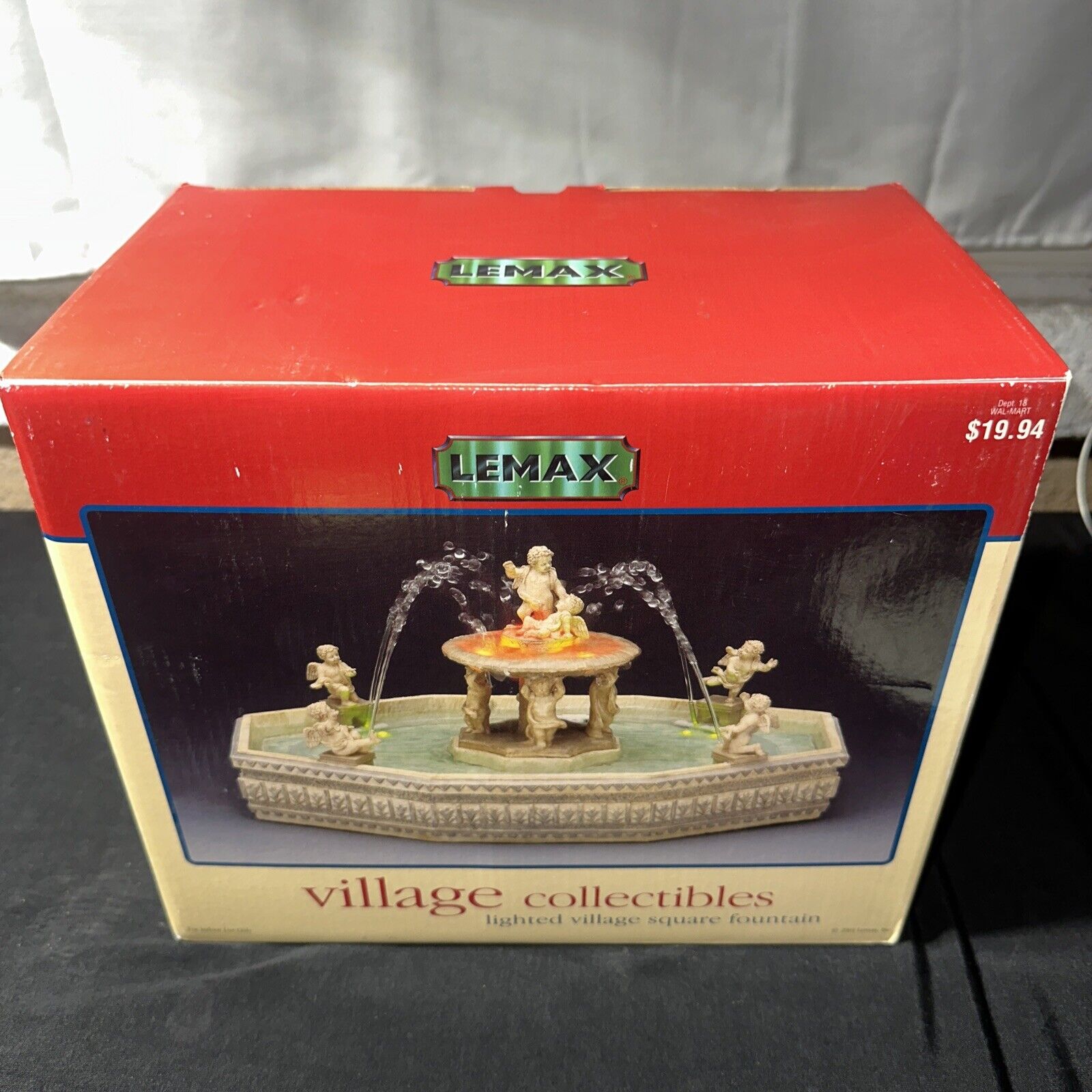 Vintage LEMAX Collection LIGHTED VILLAGE SQUARE WATER FOUNTAIN