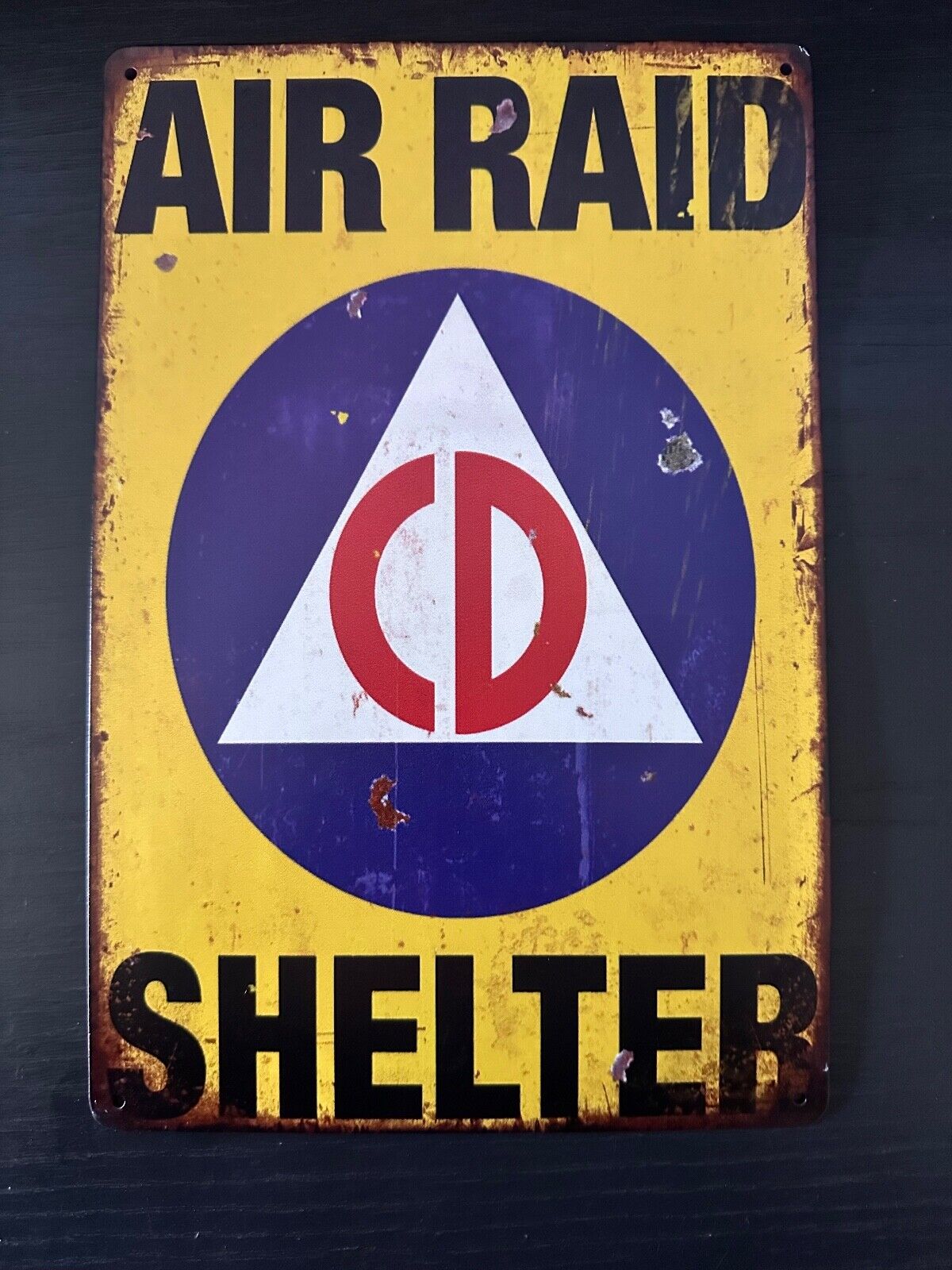 Air Raid Shelter 12x8 tin metal Sign