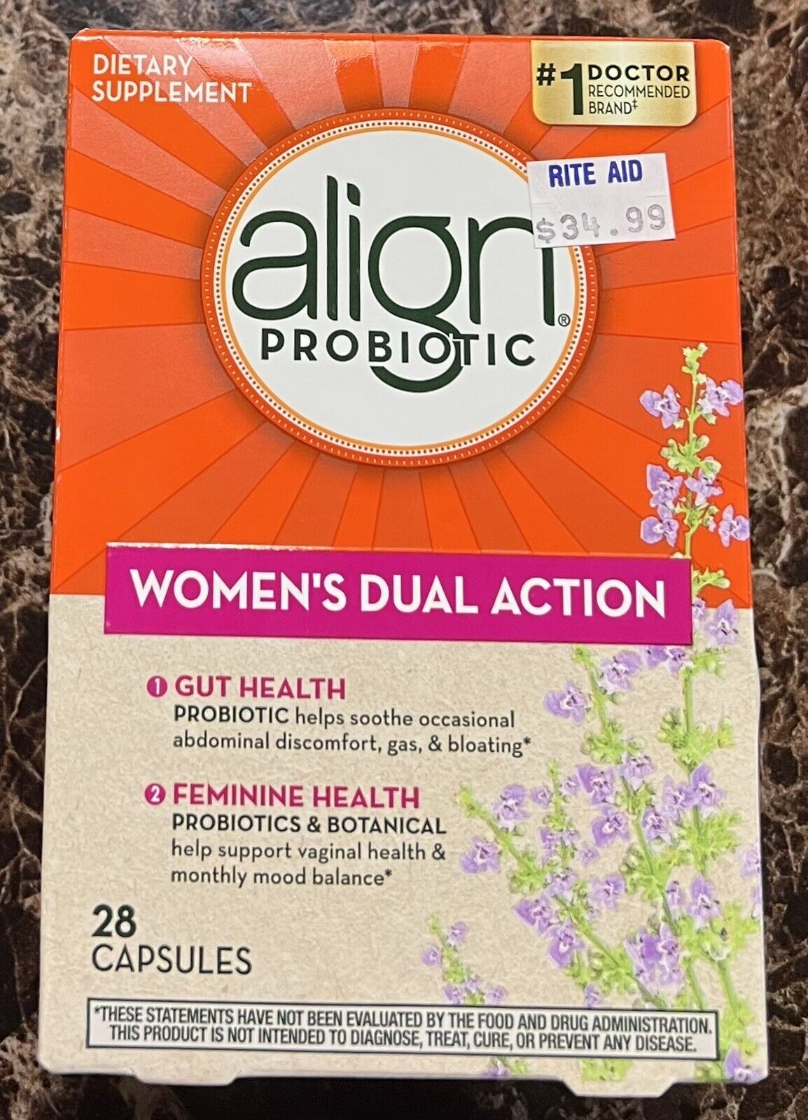 Align Probiotic Women's Dual Action Dietary Supplement - 28 Vegetarian Capsules