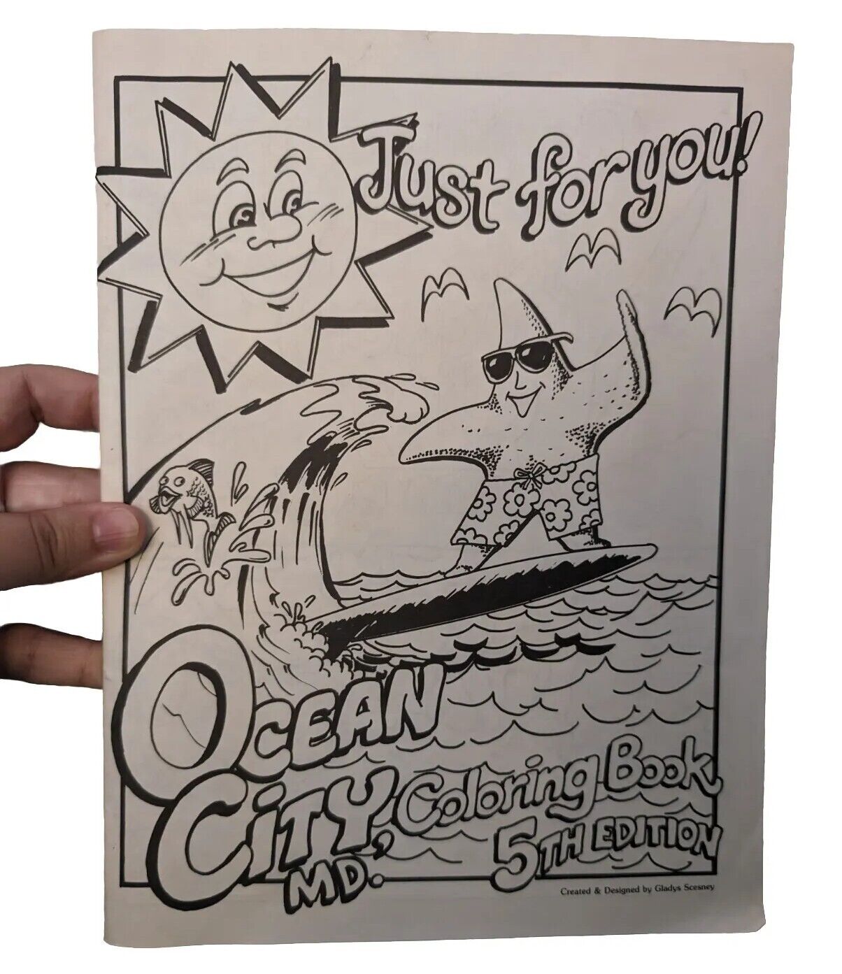 VTG 1985 Ocean City, MD Coloring Book 5th Ed. Beach Just For You Gladys Scesney