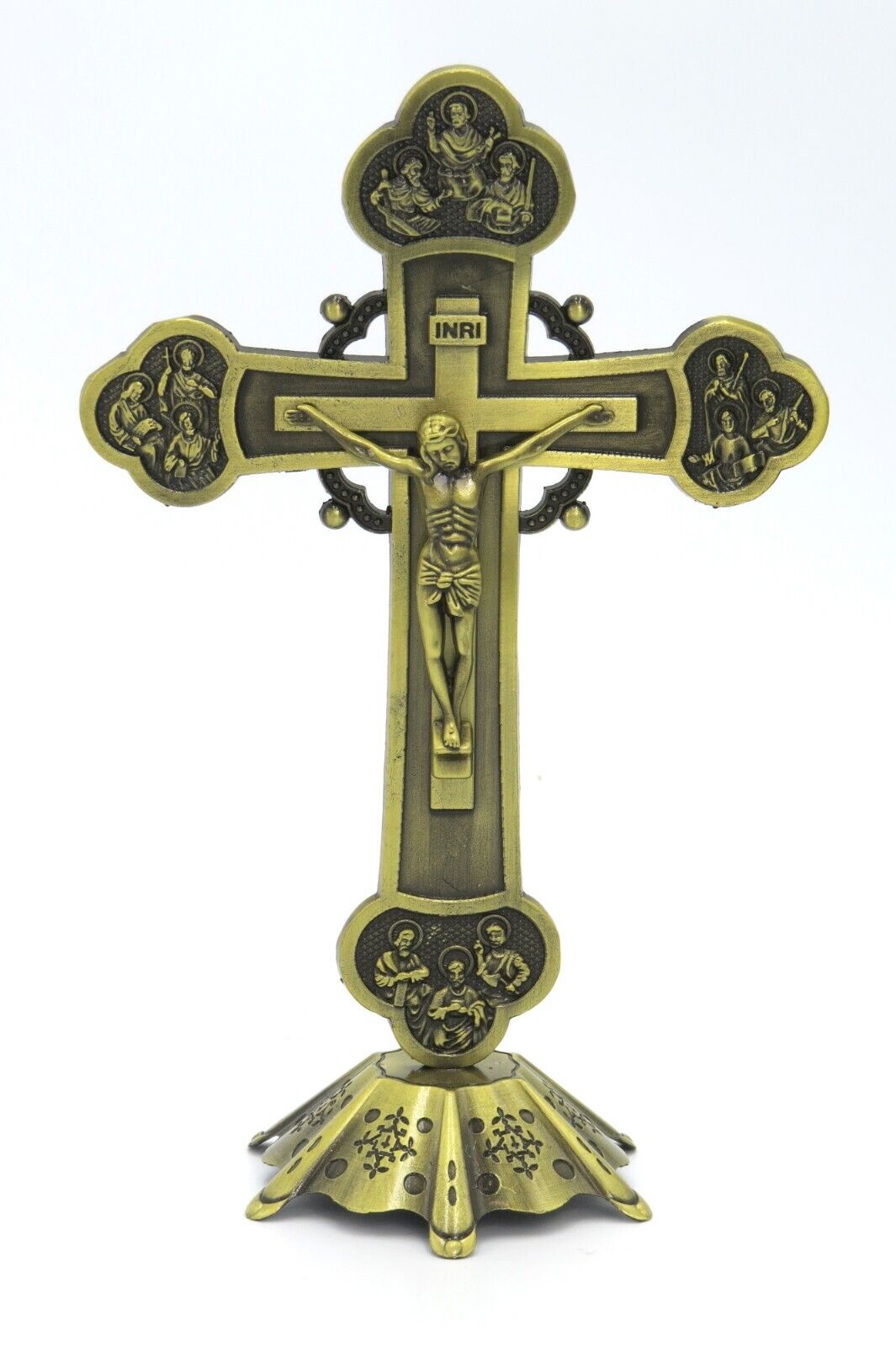 Jesus Christ Crucifix Cross Bronze Toned Metal Catholic Crucifix Wall Cross 8In