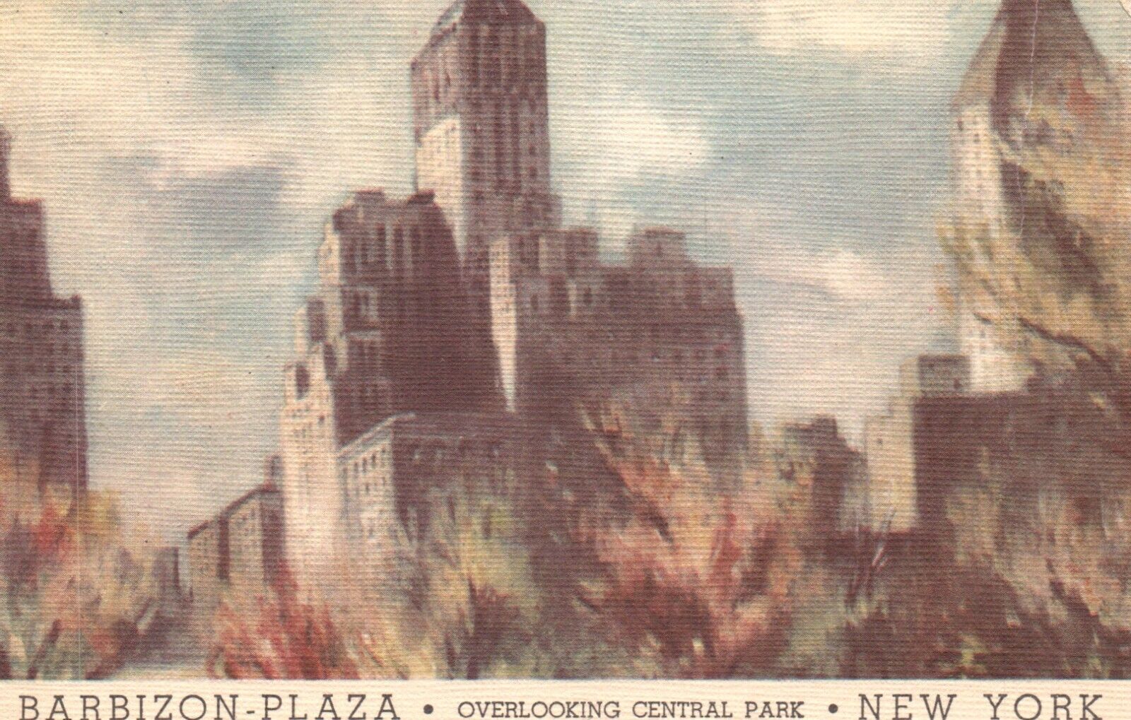 Postcard NY New York City Barbizon Plaza Hotel Unposted Antique Vintage PC H9675