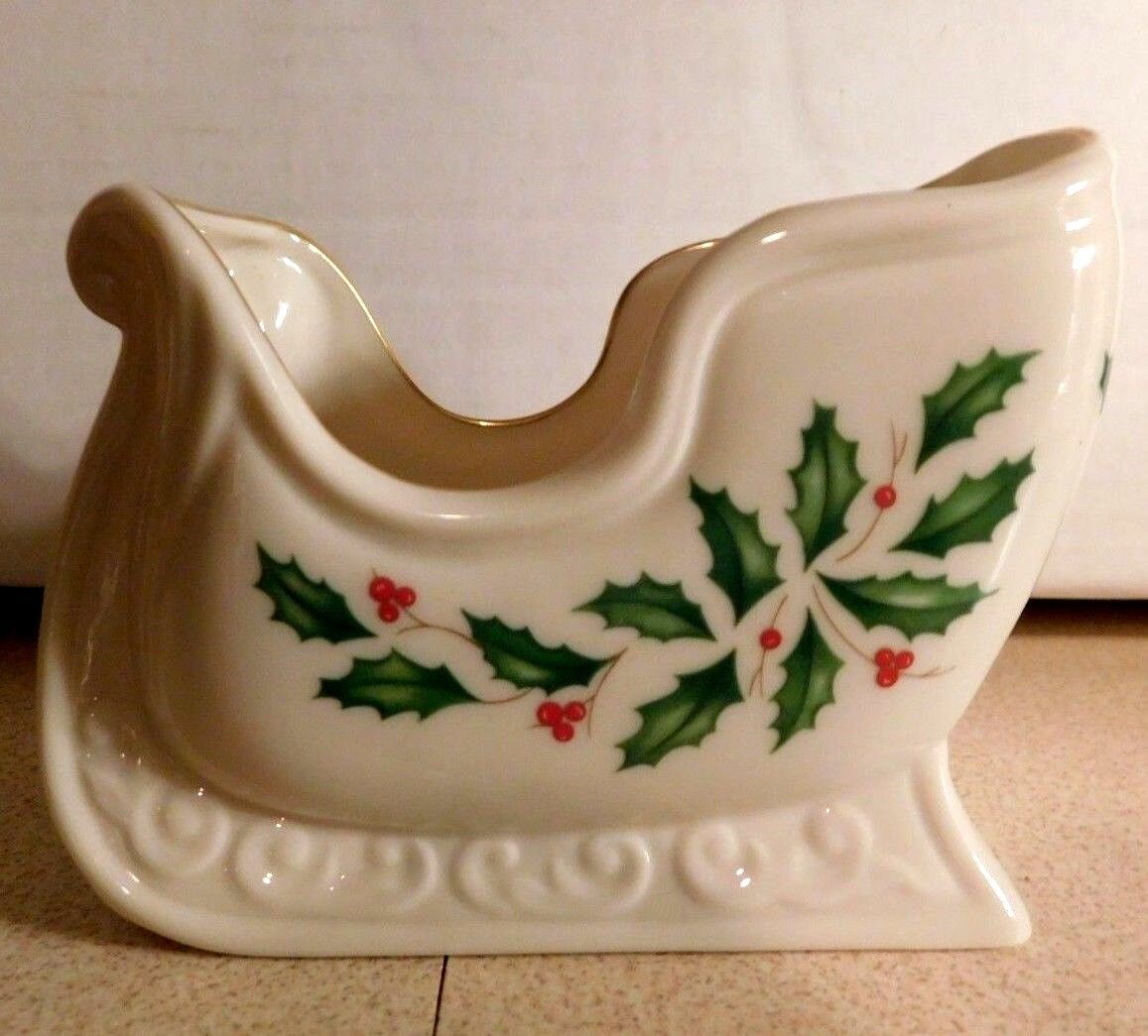 Holly & Berries Lenox Holiday Porcelain Christmas Holiday Sleigh