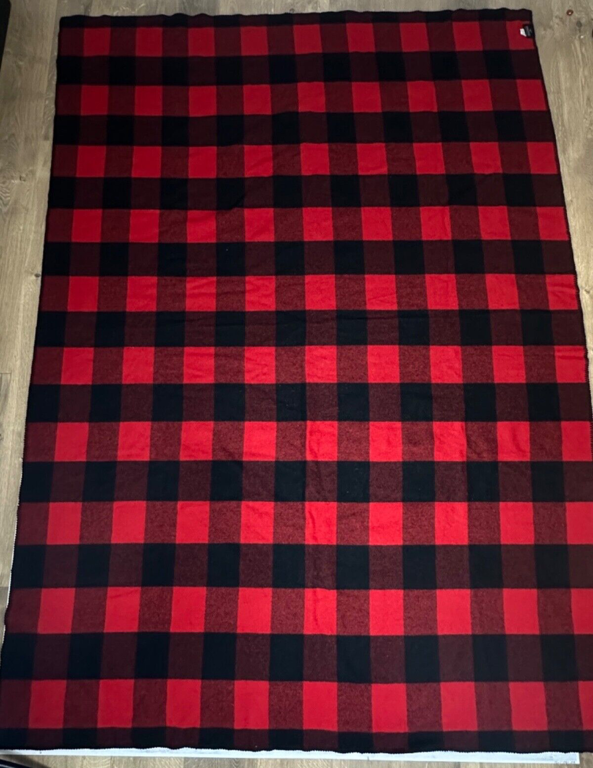 Pendleton Home Collection 100% Wool Red Black Buffalo Plaid Blanket 64\