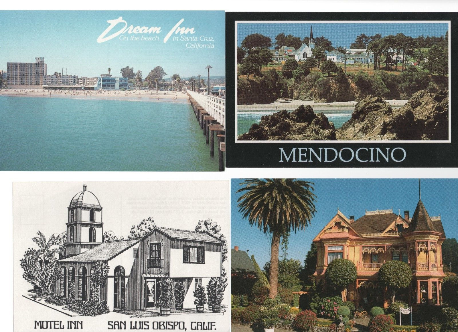 California Postcards Old Faithful Hollywood LA Sausalito Marina Del Rey Malibu