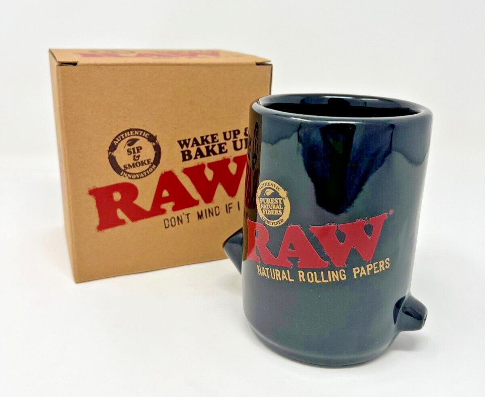 😎RAW ROLLING PAPERS WAKE UP COFFEE CUP🔥 TEA MUG CONE HOLDER RAWTHENTIC