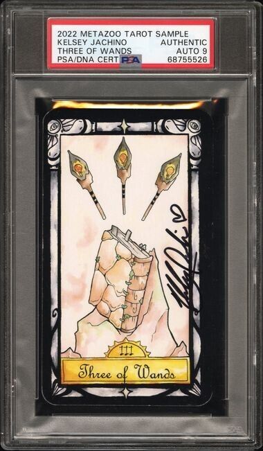 Metazoo Sample Tarot Card Three of Wands with Kelsey Autograph 