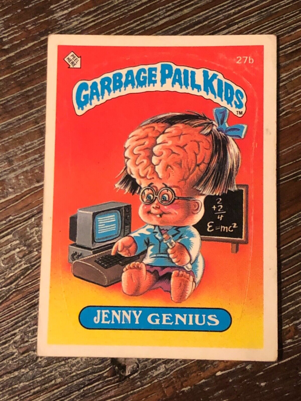 ☆🔥 1985 Garbage Pail Kids Series 1 27b JENNY GENIUS GPK OS1 Matte 🔥🔥🔥