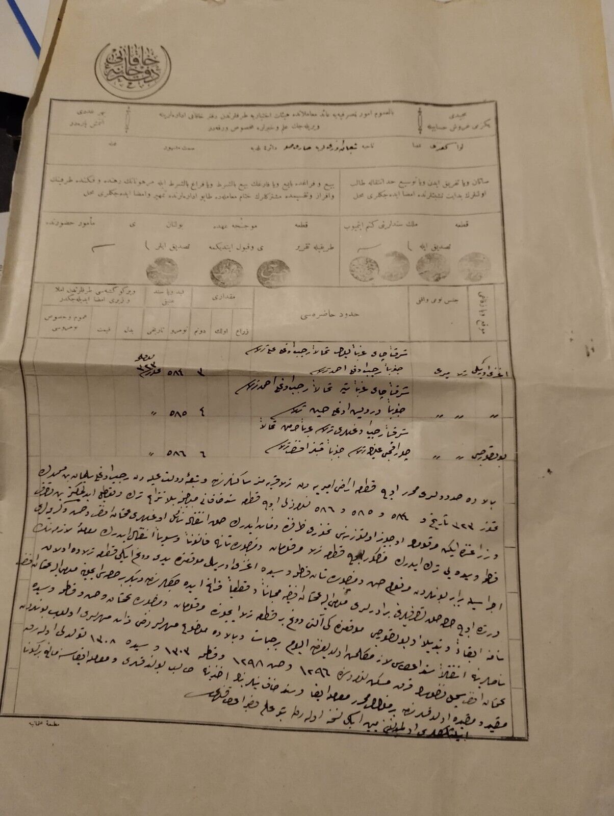 OTTOMAN PERIOD DOCUMENT ABOUT REAL ESTATE - 1323 OTTOMAN CALENDER