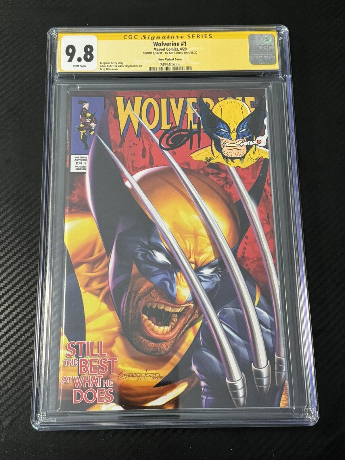 Wolverine #1 2020 CGC 9.8 Horn Variant Signed And Sketched By Greg Horn HTF Rare