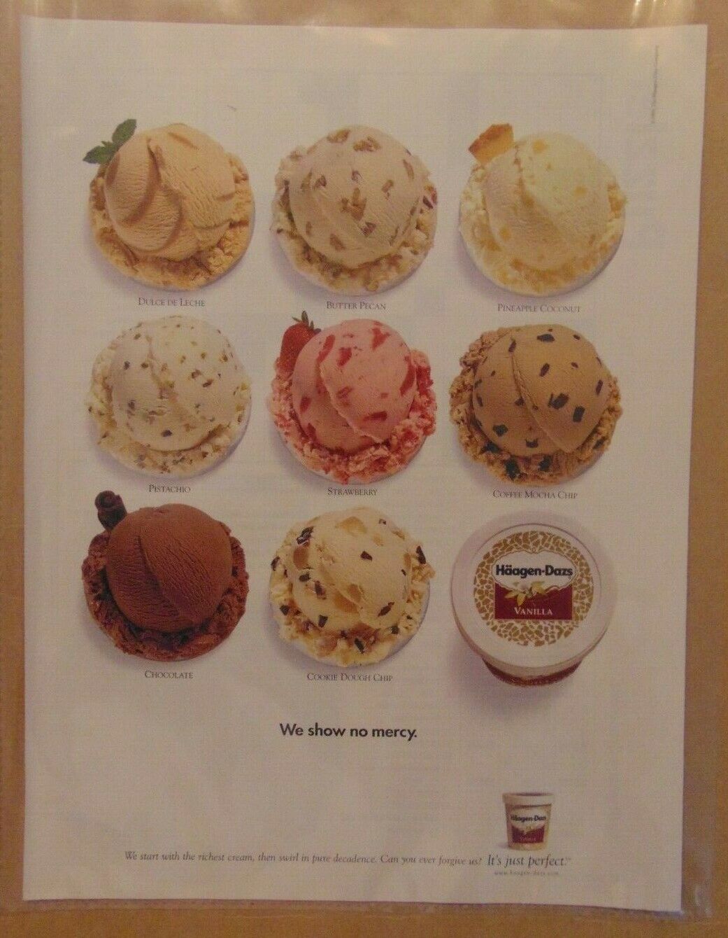 HAAGEN DAZS Ice Cream Vintage 90\'s DAIRY Original 1999 Print Ad Advertising