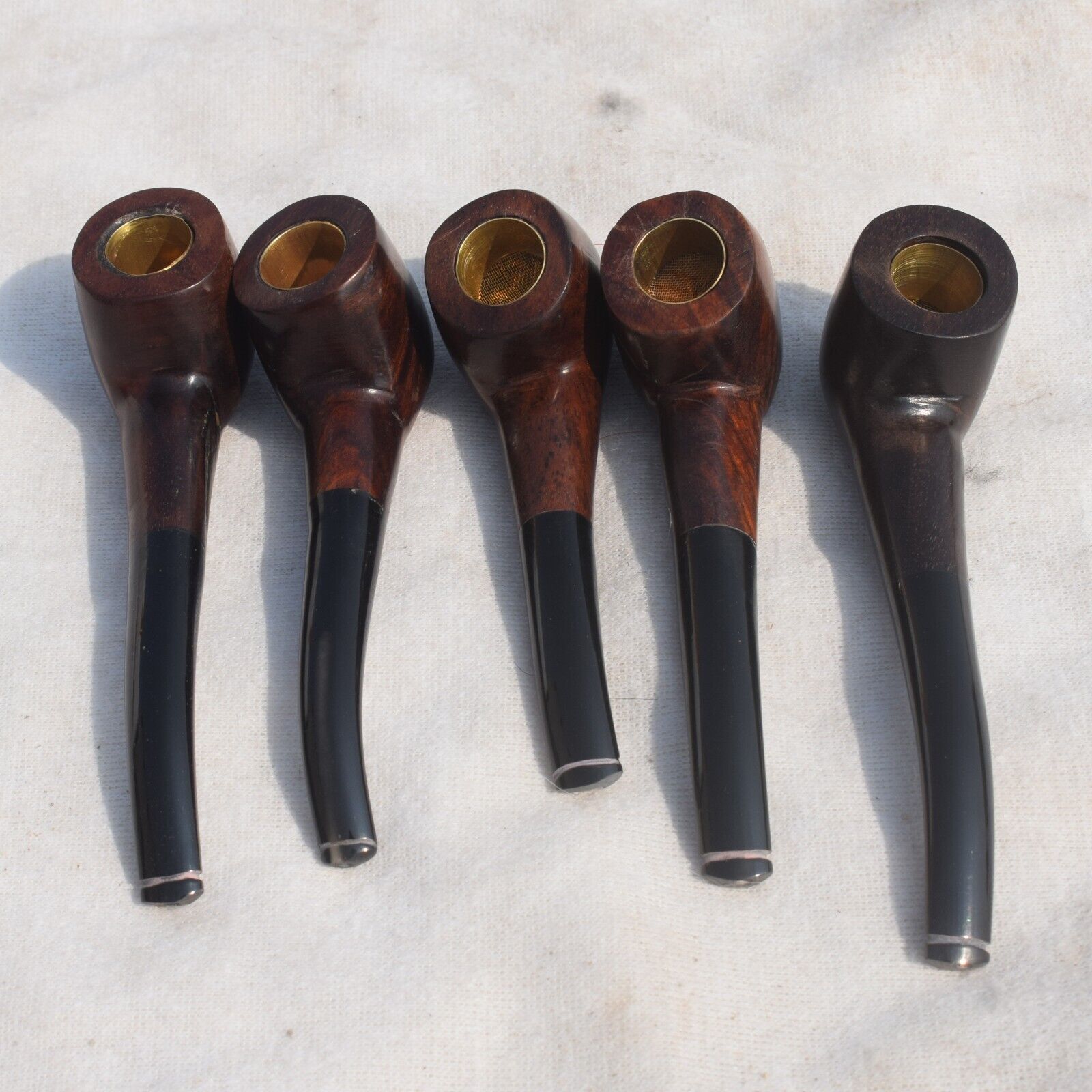 Set of 5 Briarlee Genuine Imported Briar Smooth Billiard Tobacco Estate Pipe