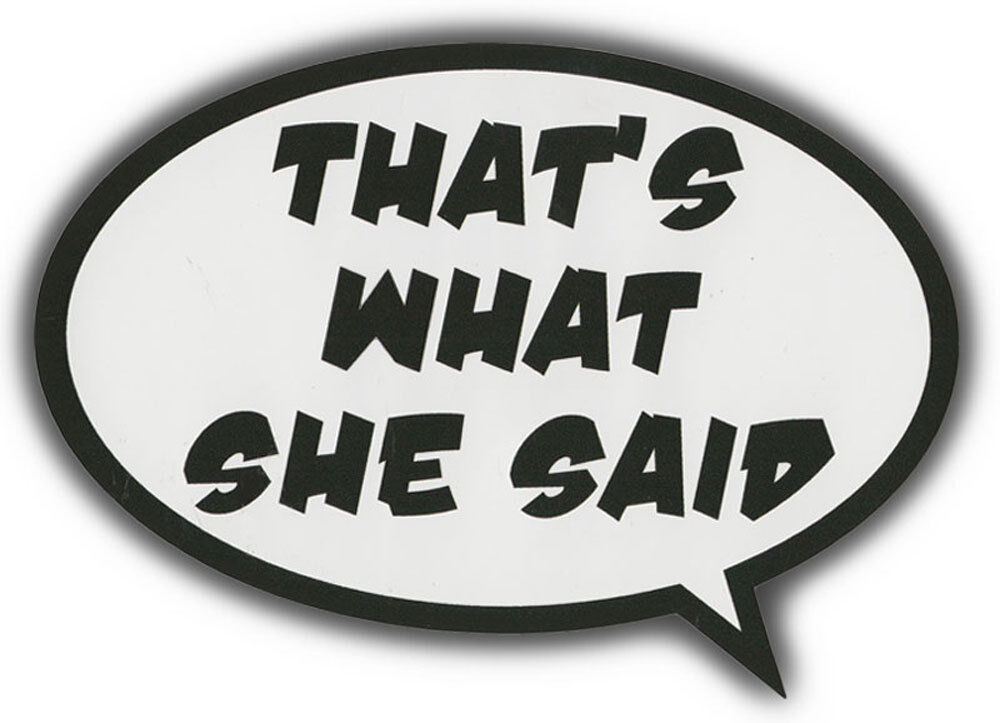 Bumper Stickers: THAT'S WHAT SHE SAID | Funny Decal