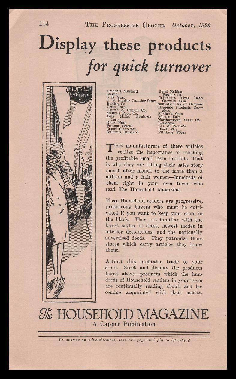 1929 Flapper Girl Shopping Household Magazine Readership Demographics Print Ad