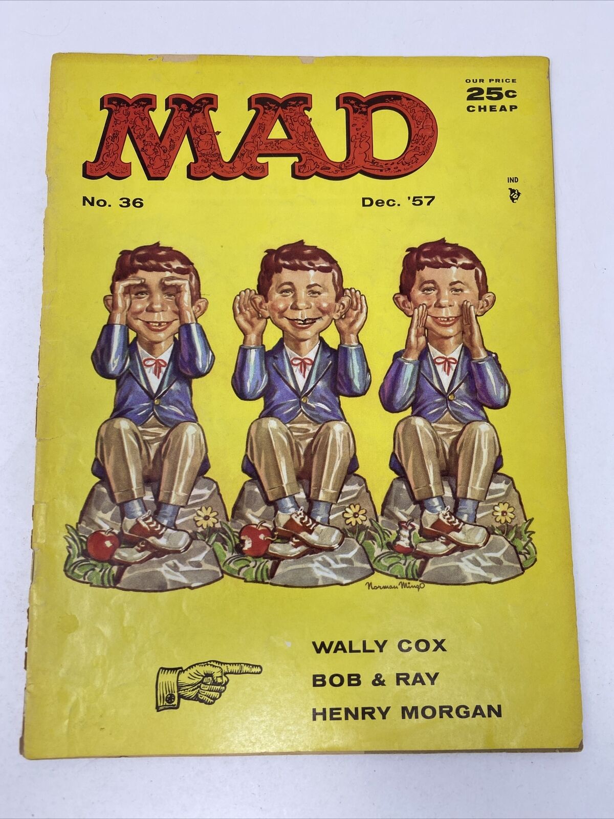 MAD MAGAZINE #36 DEC 1957 HEAR NO EVIL December Spine Damage