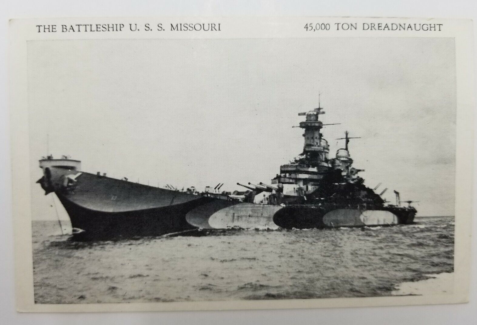 U.S.S. Missouri Dreadnaught Naval Ship RPPC Real Photo Postcard Unposted A859