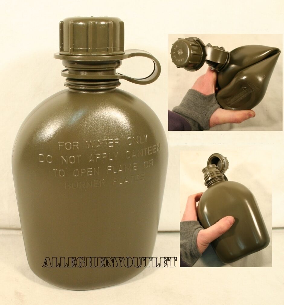 NEW US Military Army 1 Quart PLASTIC COLLAPSIBLE OD CANTEEN 1QT BPA Free