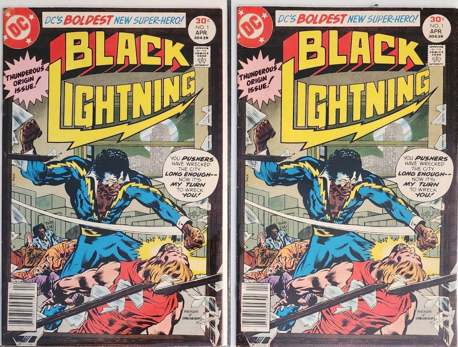 DC Comics Black Lightning #1 April 1977 Lot Of 2 Boarded & Bagged Good Condition