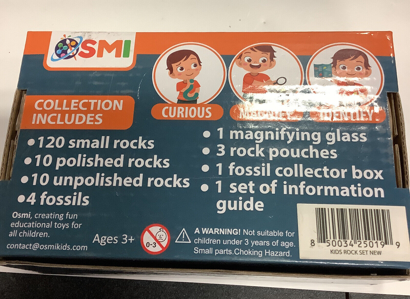 144pc Rock Collection Box for Kids - Rocks and Minerals Science for Kids NEW