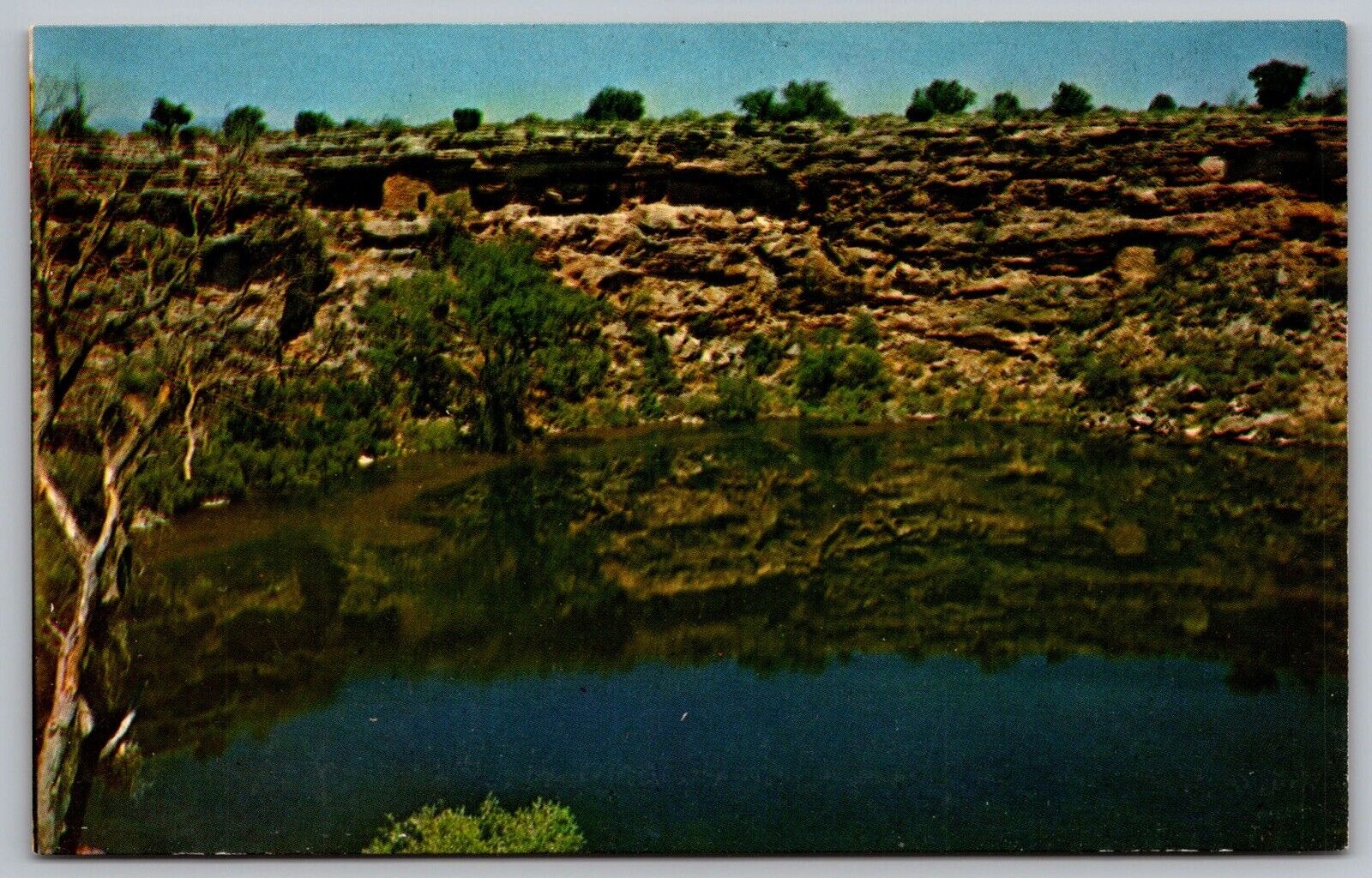 Montezuma Well Castle National Monument Limestone Sink Reflection VNG Postcard