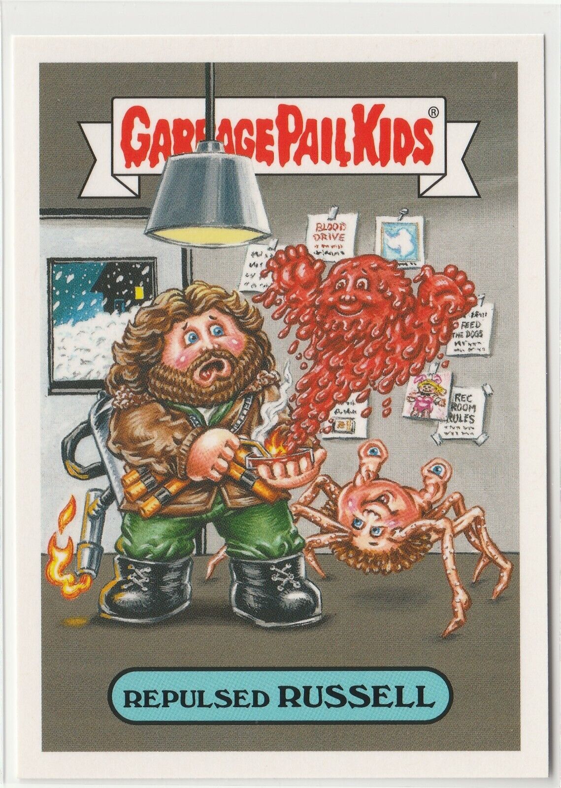 Garbage Pail Kids Repulsed Kurt Russell GPK The Thing John Carpenter 80s Sci-Fi