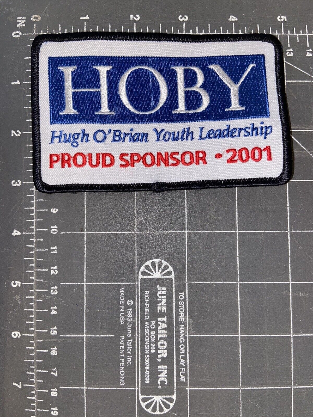 HOBY Hugh O’Brian Youth Leadership Proud Sponsor 2001 Patch WLC Legacy Fund LA