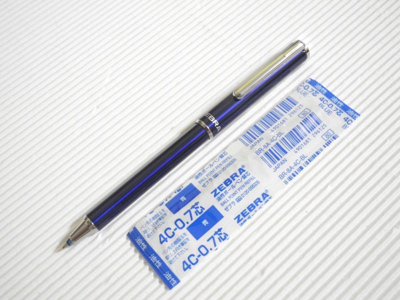 (Tracking No.)1 X Blue ZEBRA BA55 mini/EXPANDZ 0.7mm ballpoint pen free 2 refill