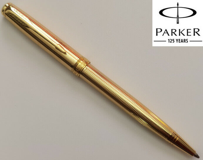 Original Parker Sonnet Ballpoint Pen Golden Star Gold Clip M 0.7mm Blue Refills